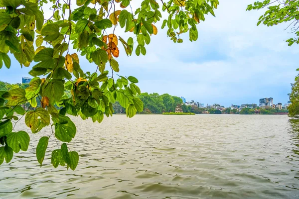 Hoan Kiem Gölü Guom Hanoi Nin Merkezinde Bulunan Sword Gölü — Stok fotoğraf