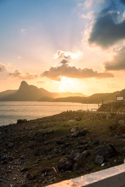 stock image View of ocean road in Nhat beach, Con Dao island, Vietnam. Beautiful and tranquil, it is a proud destination worth exploring in Vietnam. Travel and landscape concept.