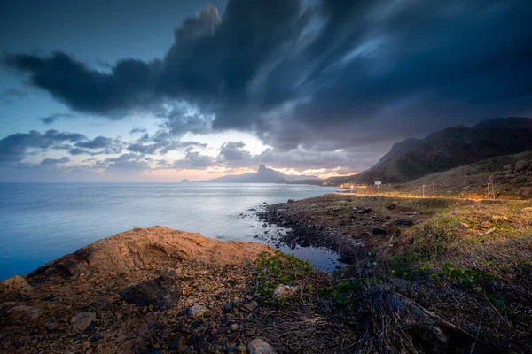 stock image View of ocean road in Nhat beach, Con Dao island, Vietnam. Beautiful and tranquil, it is a proud destination worth exploring in Vietnam. Travel and landscape concept.