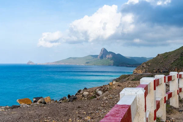 stock image View of ocean road in Nhat beach, Con Dao island, Vietnam. Beautiful and tranquil, it is a proud destination worth exploring in Vietnam. Travel and landscape concept.