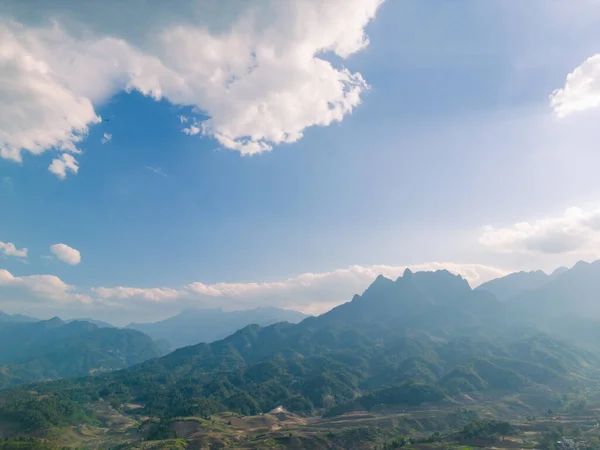 stock image Majestic mountain scenery in the North West Vietnam. Landscape and travel concept