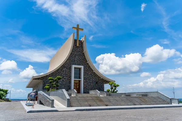 stock image view of church on a Nui Cui mountain in Dong Nai province, Vietnam. Travel and religion concept.