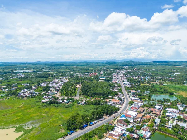 Letecký Pohled Národní Silnici Provincii Dong Nai Skupina Plovoucího Domu — Stock fotografie