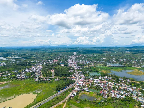 Letecký Pohled Národní Silnici Provincii Dong Nai Skupina Plovoucího Domu — Stock fotografie