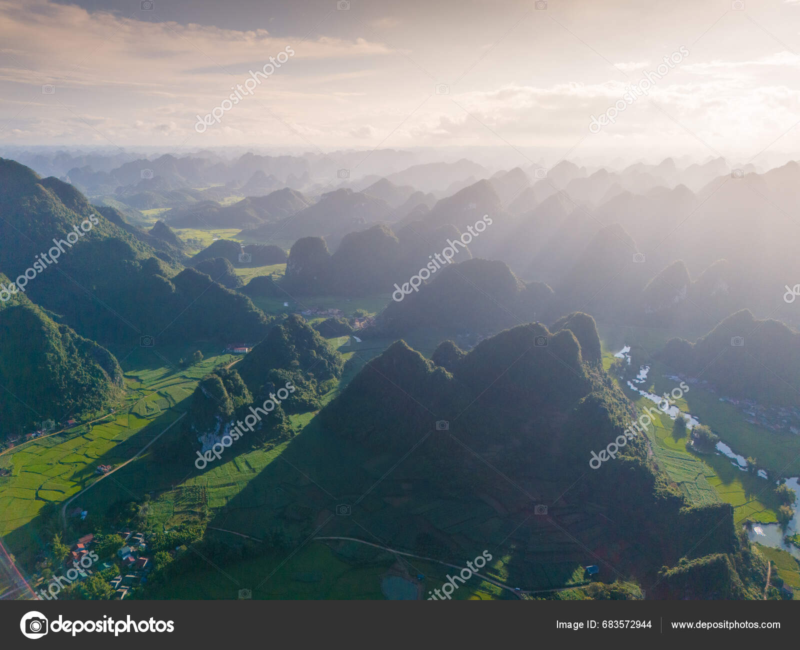 Aerial Landscape Phong Nam Valley Extreme Scenery Landscape Cao Bang