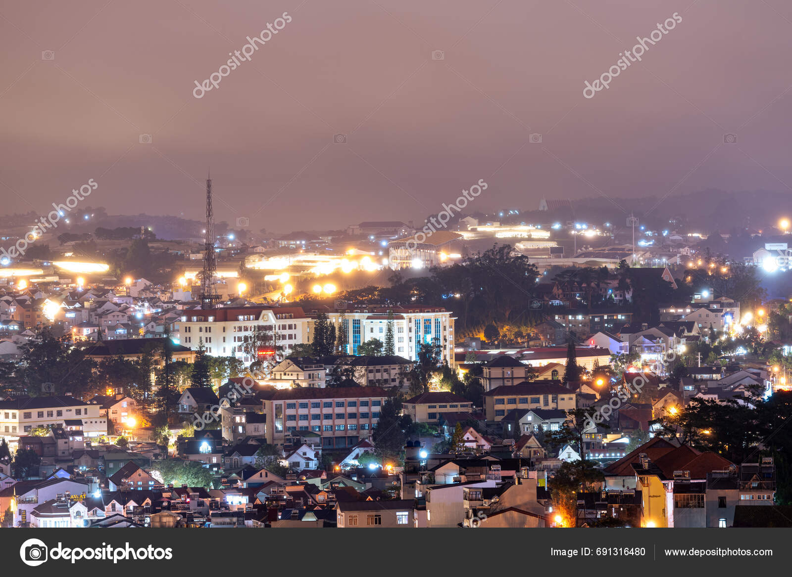 Dalat City Vietnam Dec 2023 View Roofs City Dalat Lat Stock Photo by ...