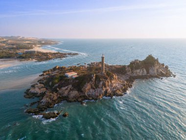 Mui Ne 'deki Ke Ga sahili, Phan Thiet, Binh Thuan, Vietnam. Ke Ga Pelerini ya da deniz feneri ziyaretçilerin en sevdiği yerdir. Seyahat kavramı.