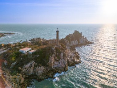 Mui Ne 'deki Ke Ga sahili, Phan Thiet, Binh Thuan, Vietnam. Ke Ga Pelerini ya da deniz feneri ziyaretçilerin en sevdiği yerdir. Seyahat kavramı.