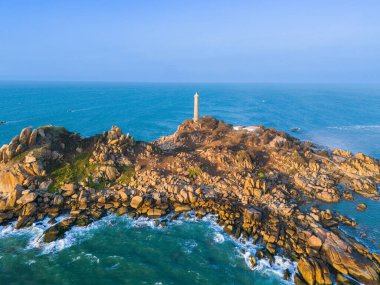 Mui Ne 'deki Ke Ga sahili, Phan Thiet, Binh Thuan, Vietnam. Ke Ga Pelerini ya da deniz feneri ziyaretçilerin en sevdiği yerdir. Seyahat kavramı.