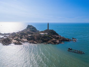 Mui Ne 'deki Ke Ga sahili, Phan Thiet, Binh Thuan, Vietnam. Ke Ga Pelerini ya da deniz feneri ziyaretçilerin en sevdiği yerdir. Seyahat kavramı.