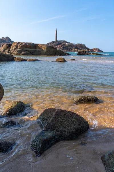 stock image Ke Ga beach at Mui Ne, Phan Thiet, Binh Thuan, Vietnam. Ke Ga Cape or lighthouse is the most favourite destination for visitors to La Gi, Binh Thuan Province. Selective focus. Travel concept.