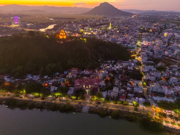 stock image View of Tuy Hoa city, Phu Yen province, Vietnam. This is a new place that attracts tourists and locals. Travel and landscape concept