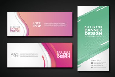 Set modern abstract banners for corporate concept, element design and other users. Vector illustration clipart