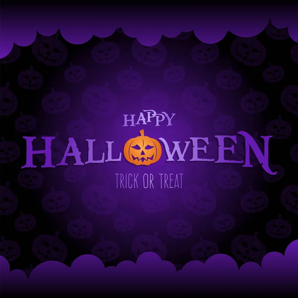 Feliz Halloween Fondo Con Feliz Halloween Lettering Vector Ilustración — Vector de stock