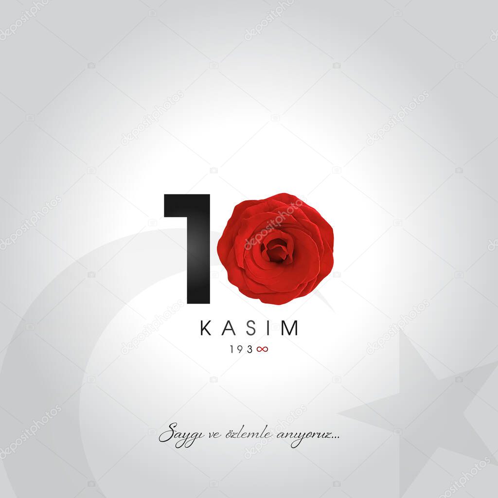 10 kasim vector illustration. (10 November, Mustafa Kemal Ataturk Death Day anniversary.)