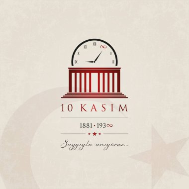 10 kasim vektör çizim. (10 Kasım, Mustafa Kemal Atatürk ölüm günü yıldönümü.)