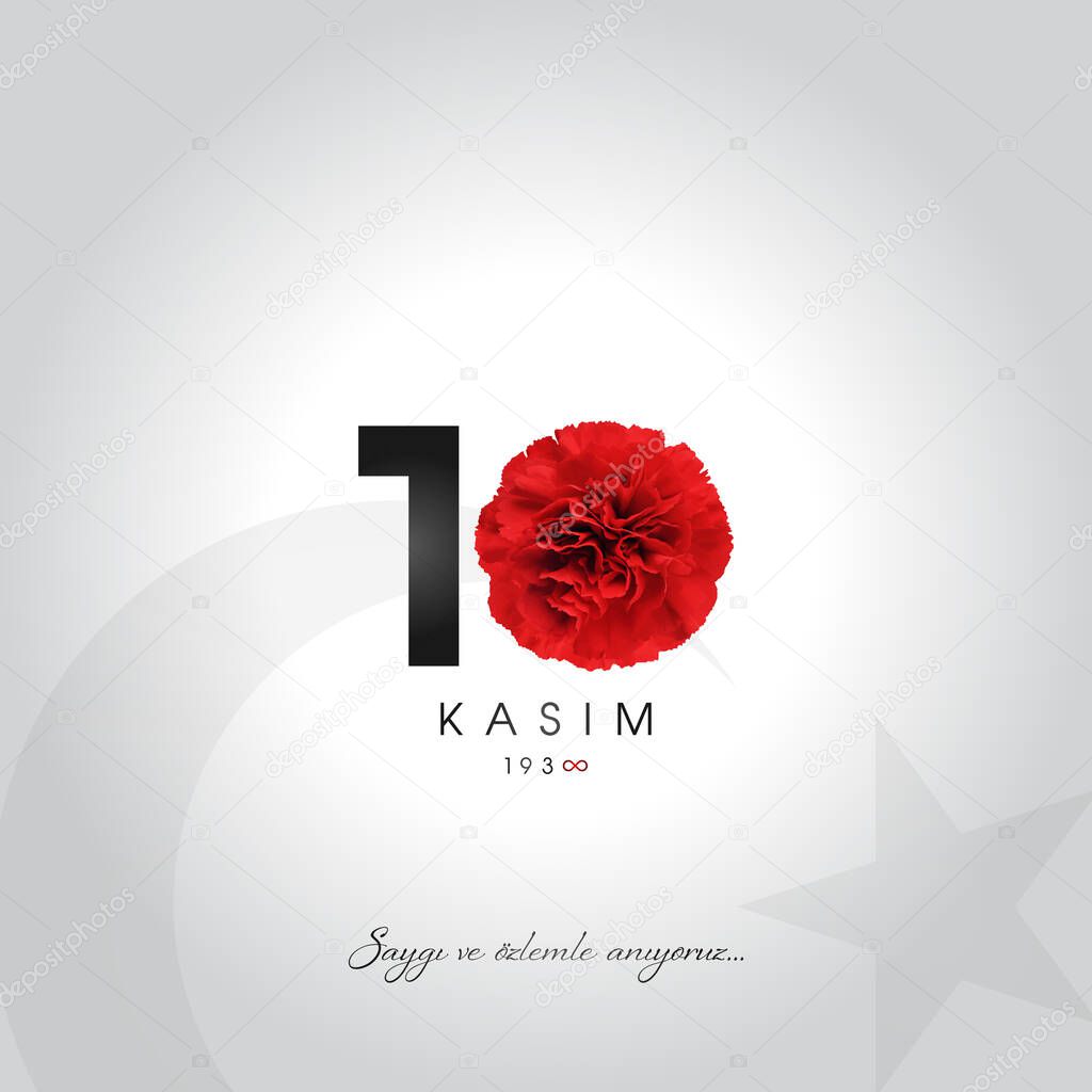 10 kasim vector illustration. (10 November, Mustafa Kemal Ataturk Death Day anniversary.)