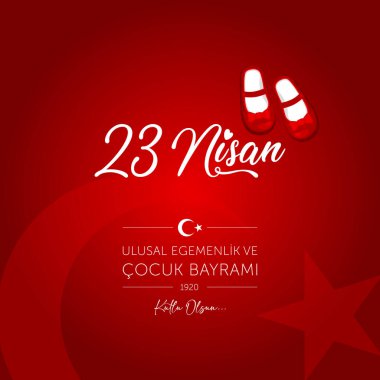 23 nisan cocuk bayrami vektör çizim. (23 Nisan Ulusal Egemenlik ve çocuk gün Türkiye'de kutlama kartı.)