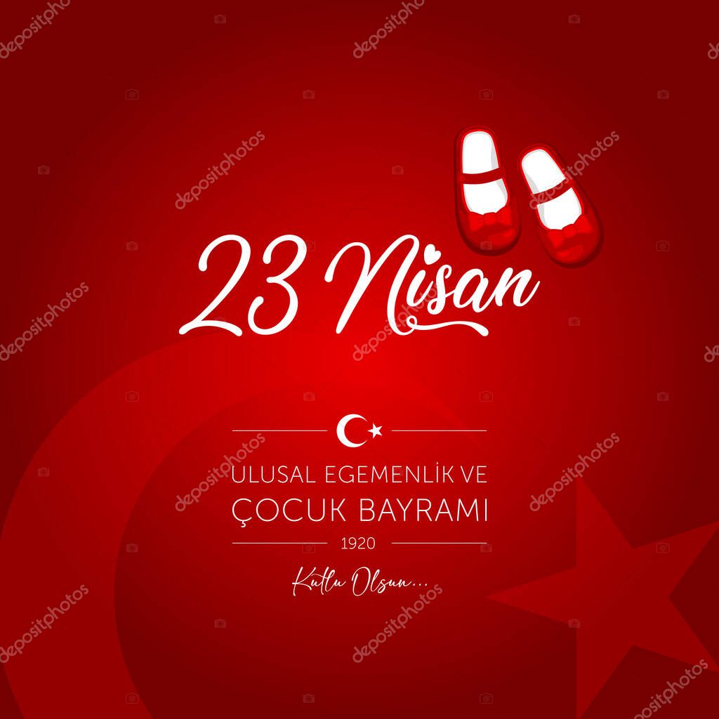 23 nisan cocuk bayrami vector illustration. (23 April, National Sovereignty and Childrens Day Turkey celebration card.)