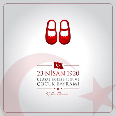 23 nisan cocuk bayrami vektör çizim. (23 Nisan Ulusal Egemenlik ve çocuk gün Türkiye'de kutlama kartı.)