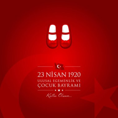 23 nisan cocuk bayrami vektör çizim. (23 Nisan Ulusal Egemenlik ve çocuk gün Türkiye'de kutlama kartı.)