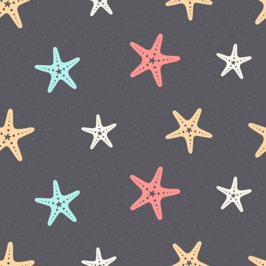 kesintisiz sorunsuz deniz yıldızı, deniz yıldızı desen ve arka plan illüstrasyon vektör
