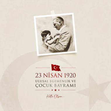 23 nisan cocuk bayrami vektör çizim. (23 Nisan Ulusal Egemenlik ve çocuk gün Türkiye'de kutlama kartı.)