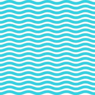 Kusursuz su dalgası çizgisi deseni ve arkaplan vektör çizimi