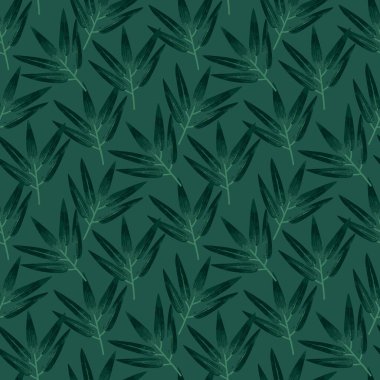 Kusursuz tropikal yaprak deseni ve arkaplan vektör çizimi