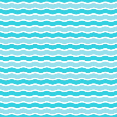 Kusursuz su dalgası çizgisi deseni ve arkaplan vektör çizimi