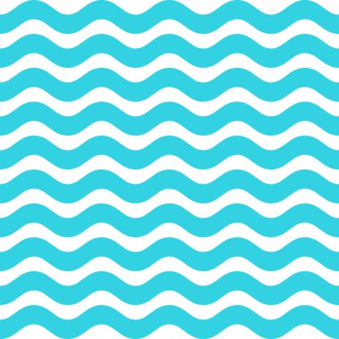 Kusursuz su dalgası çizgisi deseni ve arkaplan vektör çizimi