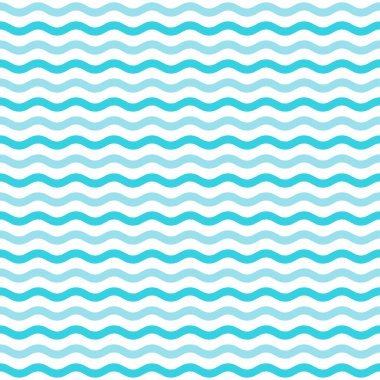 Kusursuz su dalgası çizgisi deseni ve arkaplan vektör çizimi