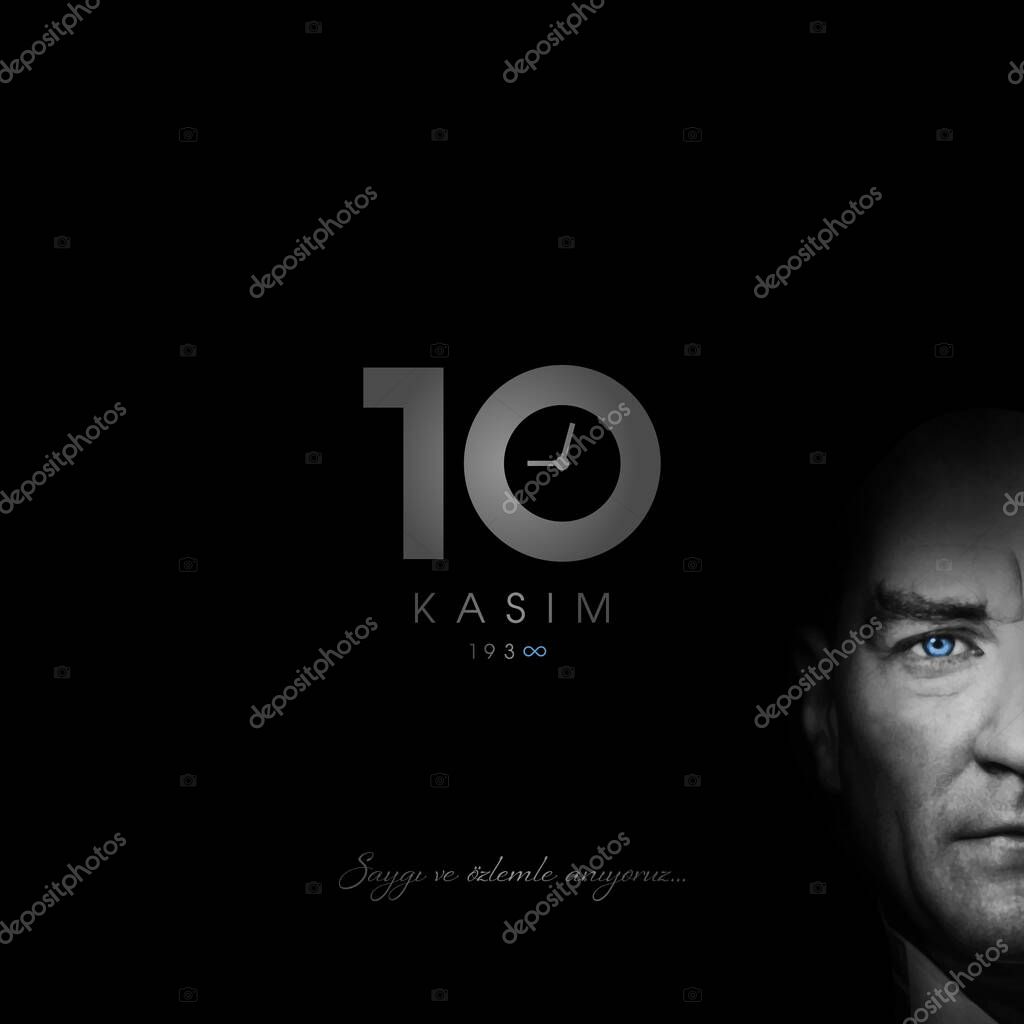 10 kasim vector illustration. (10 November, Mustafa Kemal Ataturk Death Day anniversary.)