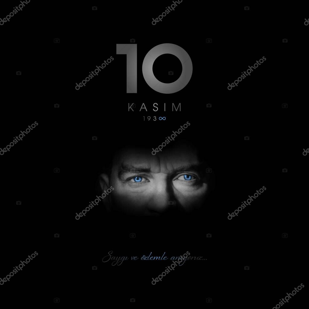 10 kasim vector illustration. (10 November, Mustafa Kemal Ataturk Death Day anniversary.)
