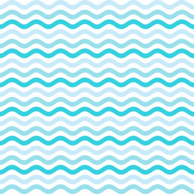 Kusursuz su dalgası çizgisi deseni ve arkaplan vektör çizimi