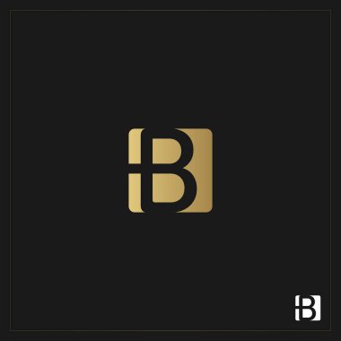 İlk harf b logosu, simge ve sembol vektör tasarımı çizimi