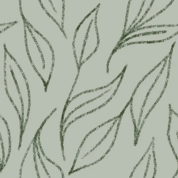손으로 솔기없는 모양새는 녹색이다 파스텔 극소화 의설계 나뭇가지 식물상 인쇄물 — 스톡 사진