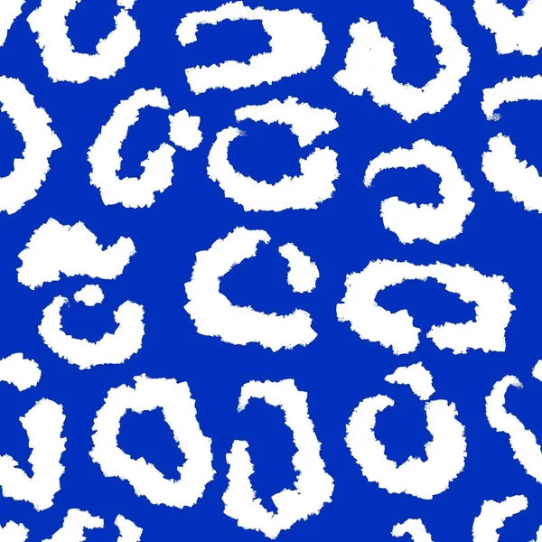 Рука Намальована Безшовним Візерунком Синього Гепарда Леопарда Дикий Дизайн Шерсті — стокове фото