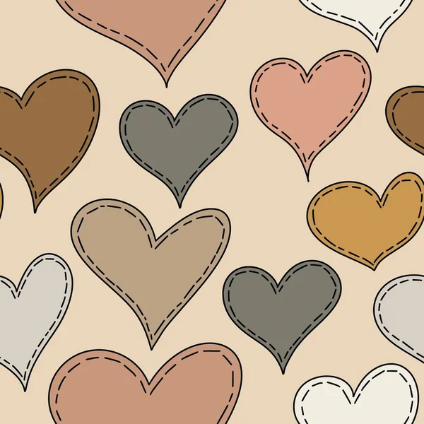 Met Hand Getekend Naadloos Patroon Met Valentijnsdag Beige Blush Bruine — Stockfoto