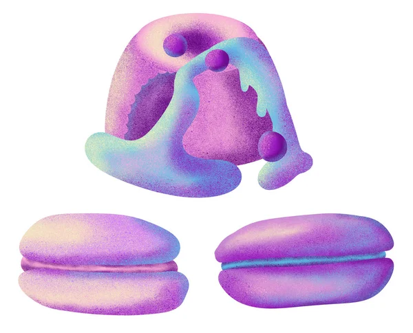 Χειροποίητη Απεικόνιση Παστέλ Γλυκών Γλυκών Γλυκών Γλυκών Γλυκών Cupcake Μωβ — Φωτογραφία Αρχείου