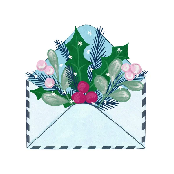 Ilustração Desenhada Mão Carta Aberta Envelope Lista Discussão Envio Informações — Fotografia de Stock