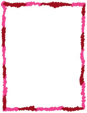 El çizimi Sevgililer Günü sayfası çerçeve sınırı. Pembe kalp aşk öpücüğü illüstrasyon davetiyesi, grafik eğriler romantik selamlama afişi şablonu, şirin çizgi film dikdörtgen dikdörtgen klipsi