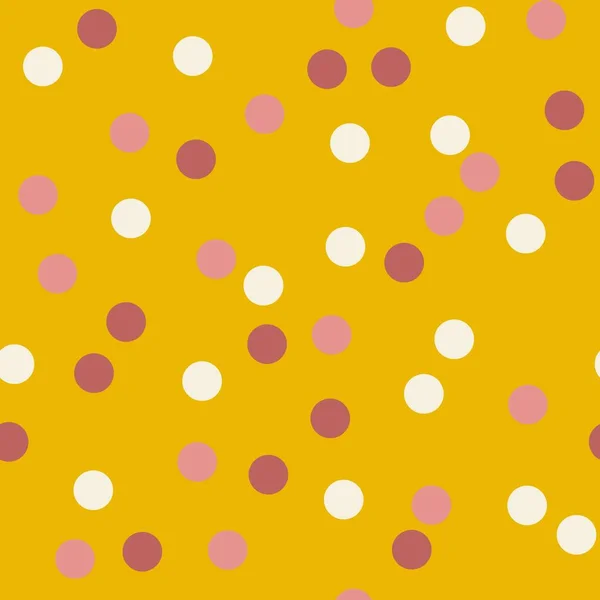 Ručně Kreslené Bezešvé Vzor Béžovou Marsala Geometrické Kruhy Vinobraní Žluté — Stock fotografie