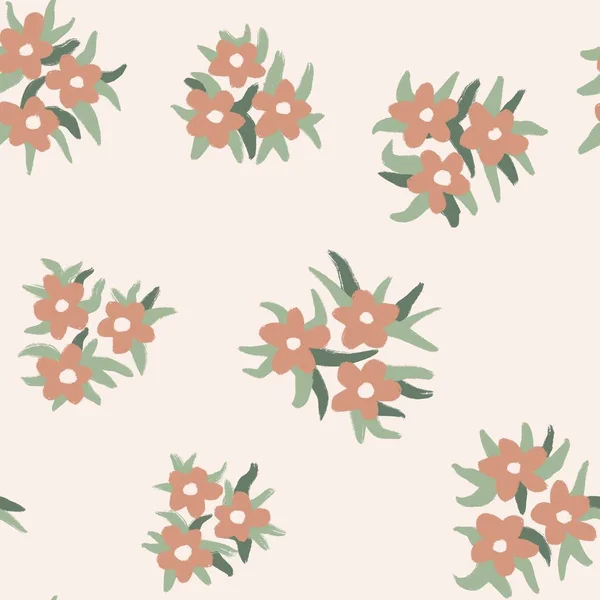 Dibujado Mano Patrón Sin Costuras Con Neutro Beige Salvia Verde —  Fotos de Stock