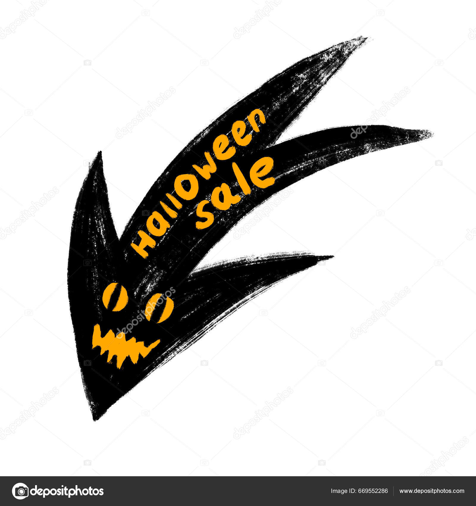 Halloween, o dia mais assustador do ano, desenhado à mão, adesivo