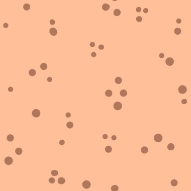 Şeftali tüyü üzerinde pürüzsüz el çizimi deseni izole edilmiş arka plan pastel, nötr bej, kayısı kırmızısı benekli polka lekesi. Organik yumuşak renkler soyut beyaz yuvarlak daireler modern minimalist tarz, renk