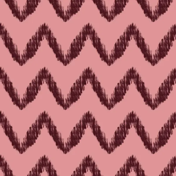 Handgezeichnetes Nahtloses Muster Mit Weinrotem Chevron Print Auf Rosa Hintergrund Stockbild