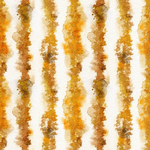 Pürüzsüz Suluboya Boyası Desenli Sienna Bej Sarı Kahverengi Rengi Şeritler Stok Resim