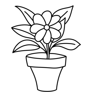 El çizimi çiçek yaprakları illüstrasyon boyama sayfası, siyah beyaz zarif düğün süsü, çizgi sanatı minimalizmi dövme stili tasarım yaz mevsimi doğası yaprakları