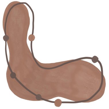 El çizimi bej rengi kahverengi arka plan ve küçük daireler şeklinde noktalar. Metin için zarif oval yuvarlak zemin, basit minimalist tasarım, modern pastel baskı sanatı, pürüzsüz leke